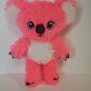 Super Soft Goffa Neon Pink Koala Bear Plush 12" Stuffed Animal Blue Eyes